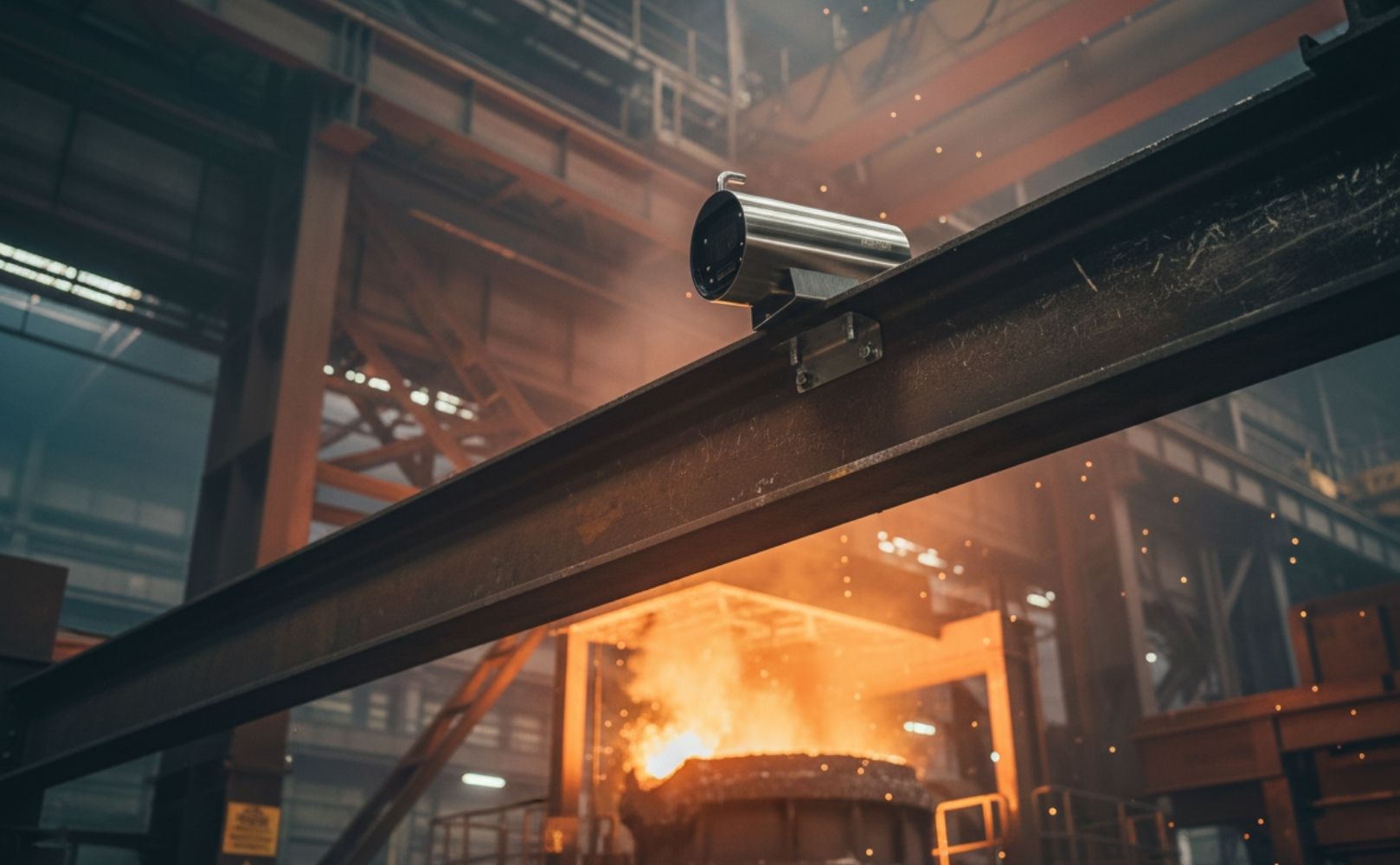 CCTV tahan panas Hiksvision digunakan di pabrik industri berat